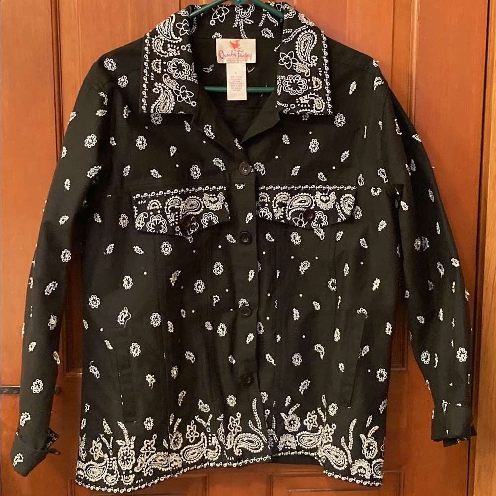 Quacker Factory Women’s Bandana Print Jacket